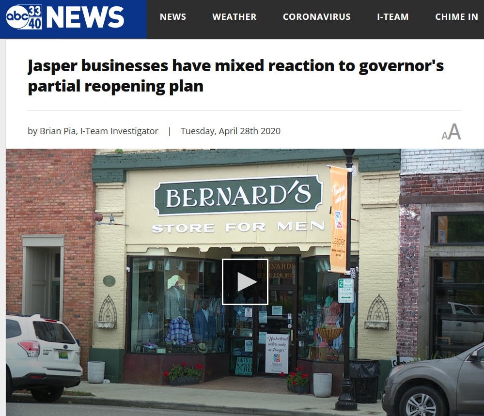 Bernards Store for Men on ABC 3340 news interviewed about the governor's partial reopening plan