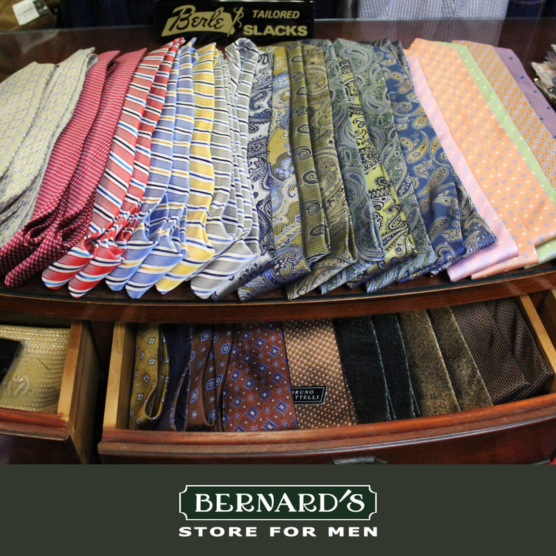 Men's ties at Bernard's Store for Men